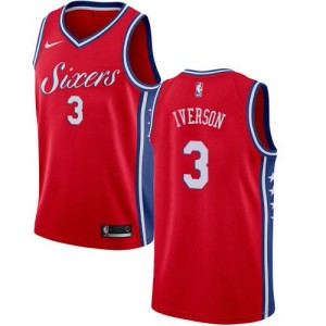 Nike NBA Maillot Basket Iverson 76ers Statement Edition No.3 Homme Rouge