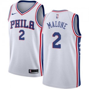 Maillot De Moses Malone 76ers Association Edition Nike #2 Blanc Homme