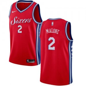 Maillots Malone 76ers Statement Edition Rouge No.2 Homme Nike
