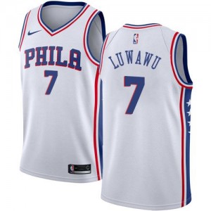 Nike Maillot Basket Luwawu Philadelphia 76ers Association Edition #7 Homme Blanc