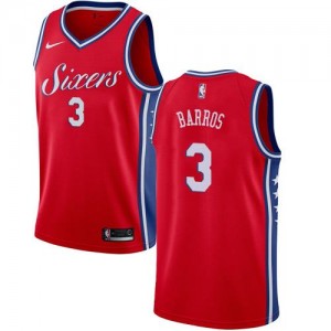 Maillots De Basket Barros Philadelphia 76ers No.3 Nike Statement Edition Rouge Homme