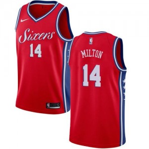 Nike Maillots Milton 76ers Homme Statement Edition Rouge No.14