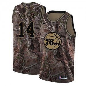 Maillots Basket Milton 76ers #14 Homme Camouflage Realtree Collection Nike