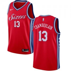 Nike NBA Maillots Chamberlain 76ers #13 Rouge Statement Edition Homme
