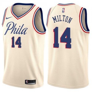 Nike NBA Maillot De Milton 76ers Blanc laiteux Homme No.14 City Edition