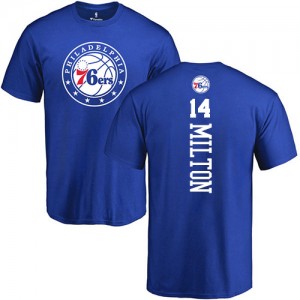 Nike NBA T-Shirts Shake Milton Philadelphia 76ers Homme & Enfant Bleu royal Backer #14