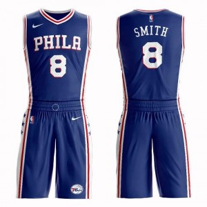 Nike Maillots Basket Zhaire Smith Philadelphia 76ers Bleu Homme No.8 Suit Icon Edition