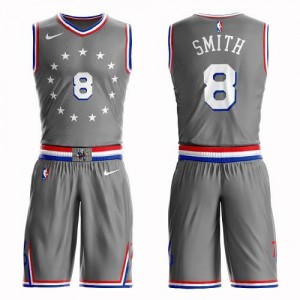 Nike Maillot De Zhaire Smith 76ers No.8 Enfant Suit City Edition Gris