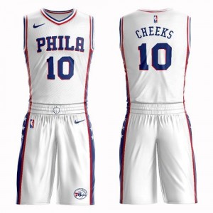 Nike Maillot Cheeks Philadelphia 76ers Enfant Blanc Suit Association Edition #10