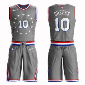 Nike NBA Maillots De Cheeks 76ers Gris Suit City Edition No.10 Homme
