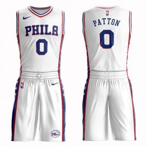 Nike NBA Maillots Justin Patton Philadelphia 76ers Suit Association Edition Blanc No.0 Homme