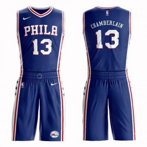 Nike NBA Maillots Chamberlain Philadelphia 76ers Suit Icon Edition Homme Bleu No.13