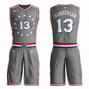 Nike NBA Maillot De Basket Wilt Chamberlain 76ers Gris Homme Suit City Edition #13