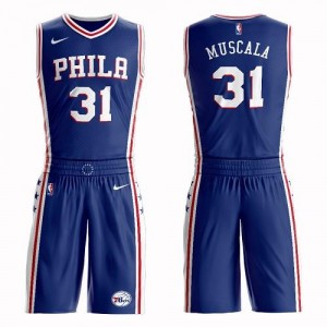 Maillots Basket Muscala 76ers Suit Icon Edition No.31 Nike Homme Bleu