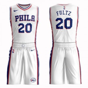 Nike NBA Maillot Fultz 76ers Suit Association Edition #20 Homme Blanc