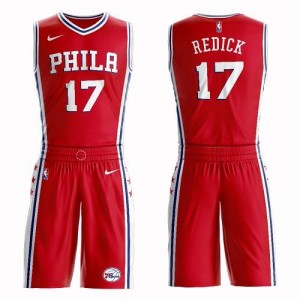 Maillots Basket JJ Redick Philadelphia 76ers #17 Rouge Homme Nike Suit Statement Edition