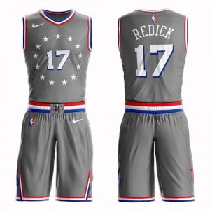 Nike Maillots De Basket JJ Redick 76ers Gris Homme Suit City Edition #17
