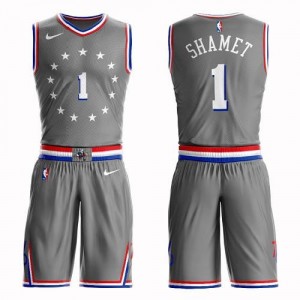 Nike NBA Maillot Shamet 76ers No.1 Gris Homme Suit City Edition