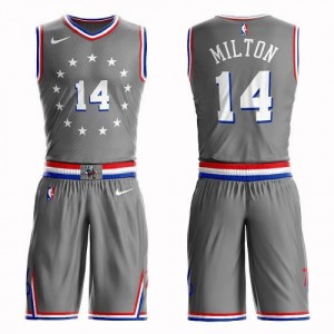 Nike NBA Maillot De Basket Milton 76ers Homme Gris #14 Suit City Edition