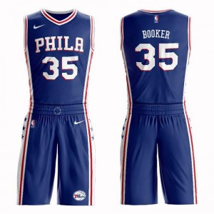 Nike NBA Maillot Trevor Booker 76ers Bleu Suit Icon Edition Homme #35