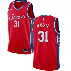 Maillot Basket Muscala Philadelphia 76ers Rouge No.31 Statement Edition Nike Homme