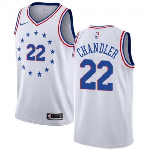 Maillots Basket Wilson Chandler Philadelphia 76ers Blanc #22 Earned Edition Nike Homme