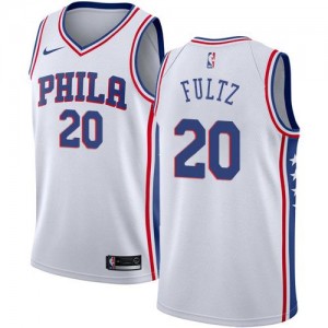 Nike NBA Maillots Basket Markelle Fultz Philadelphia 76ers #20 Homme Blanc Association Edition