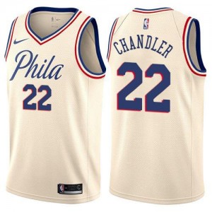 Nike Maillots De Basket Wilson Chandler 76ers No.22 City Edition Blanc laiteux Homme