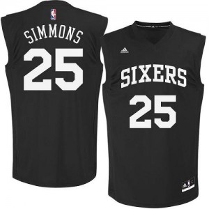 Adidas NBA Maillots Ben Simmons 76ers Fashion Noir No.25 Homme