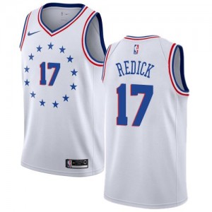 Nike NBA Maillots De JJ Redick Philadelphia 76ers Homme Earned Edition No.17 Blanc