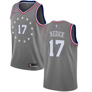Nike NBA Maillots Basket JJ Redick Philadelphia 76ers Homme Gris City Edition #17