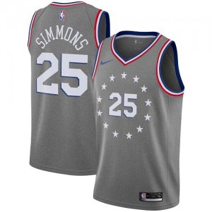 Nike Maillot Ben Simmons 76ers Gris #25 City Edition Homme