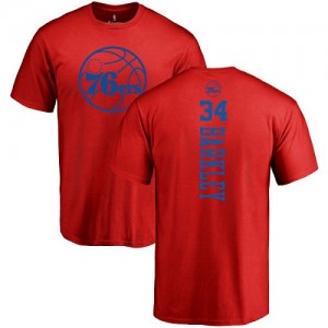 Nike T-Shirt De Basket Charles Barkley Philadelphia 76ers No.34 Homme & Enfant Rouge One Color Backer 