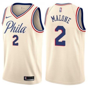 Nike NBA Maillot De Basket Malone Philadelphia 76ers No.2 City Edition Blanc laiteux Homme