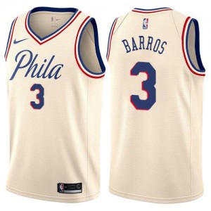 Nike Maillot Basket Barros Philadelphia 76ers City Edition Blanc laiteux Homme #3