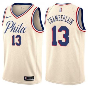 Nike NBA Maillots Chamberlain Philadelphia 76ers Blanc laiteux No.13 Enfant City Edition