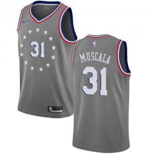 Maillot Basket Mike Muscala Philadelphia 76ers #31 Gris Enfant City Edition Nike