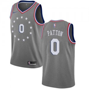 Nike NBA Maillots De Basket Patton 76ers No.0 Gris City Edition Enfant