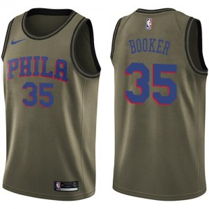 Maillots De Booker Philadelphia 76ers vert Homme Salute to Service Nike #35