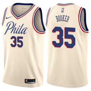 Nike NBA Maillot De Trevor Booker Philadelphia 76ers Homme Blanc laiteux #35 City Edition
