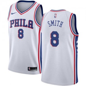 Maillot Basket Zhaire Smith 76ers No.8 Homme Nike Association Edition Blanc