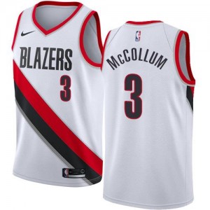 Nike Maillots De Basket C.J. McCollum Portland Trail Blazers Homme Blanc Association Edition No.3