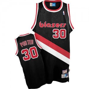 Adidas NBA Maillots De Basket Porter Portland Trail Blazers No.30 Homme Throwback Noir