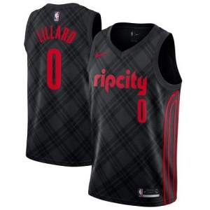 Nike NBA Maillot De Damian Lillard Blazers City Edition #0 Noir Homme