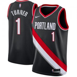 Nike Maillot De Turner Portland Trail Blazers Noir Icon Edition No.1 Homme