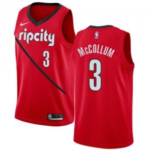 Nike Maillots Basket McCollum Blazers #3 Rouge Earned Edition Enfant