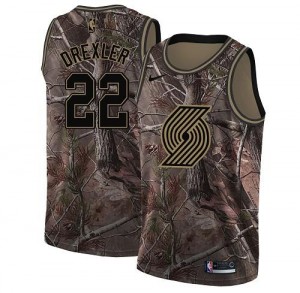 Nike Maillots Clyde Drexler Portland Trail Blazers Realtree Collection Homme Camouflage #22