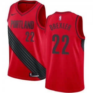 Nike Maillot Clyde Drexler Portland Trail Blazers #22 Enfant Statement Edition Rouge