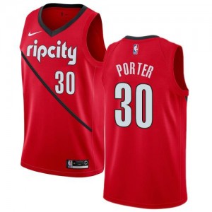 Nike Maillot Terry Porter Portland Trail Blazers No.30 Rouge Earned Edition Enfant