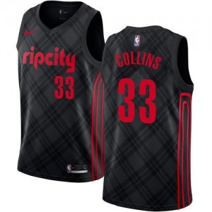 Maillots De Collins Portland Trail Blazers Noir Homme City Edition Nike No.33